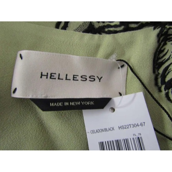 NWT Hellessy Tollin Tiger Graphic animal print Shirt tunic blouse Celadon black - Picture 13 of 16